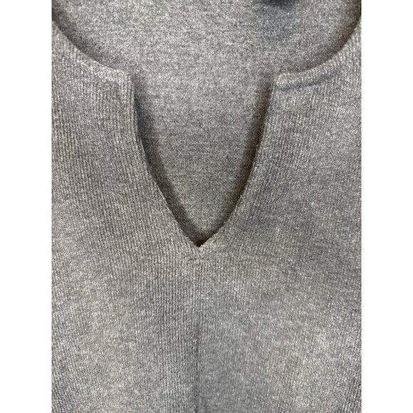 NY&CO Gray Long Sleeve Knit Top V-Neck Slit Cuff Womens XL Polyester/Rayon - Picture 3 of 5